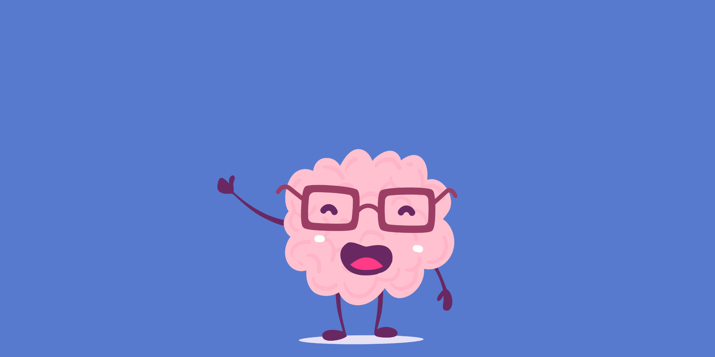 Knowva Hero Image - Balloons A hero image featuring our cartoon brain mascot Knowva, joyfully holding on to a bunch of colourful balloons.